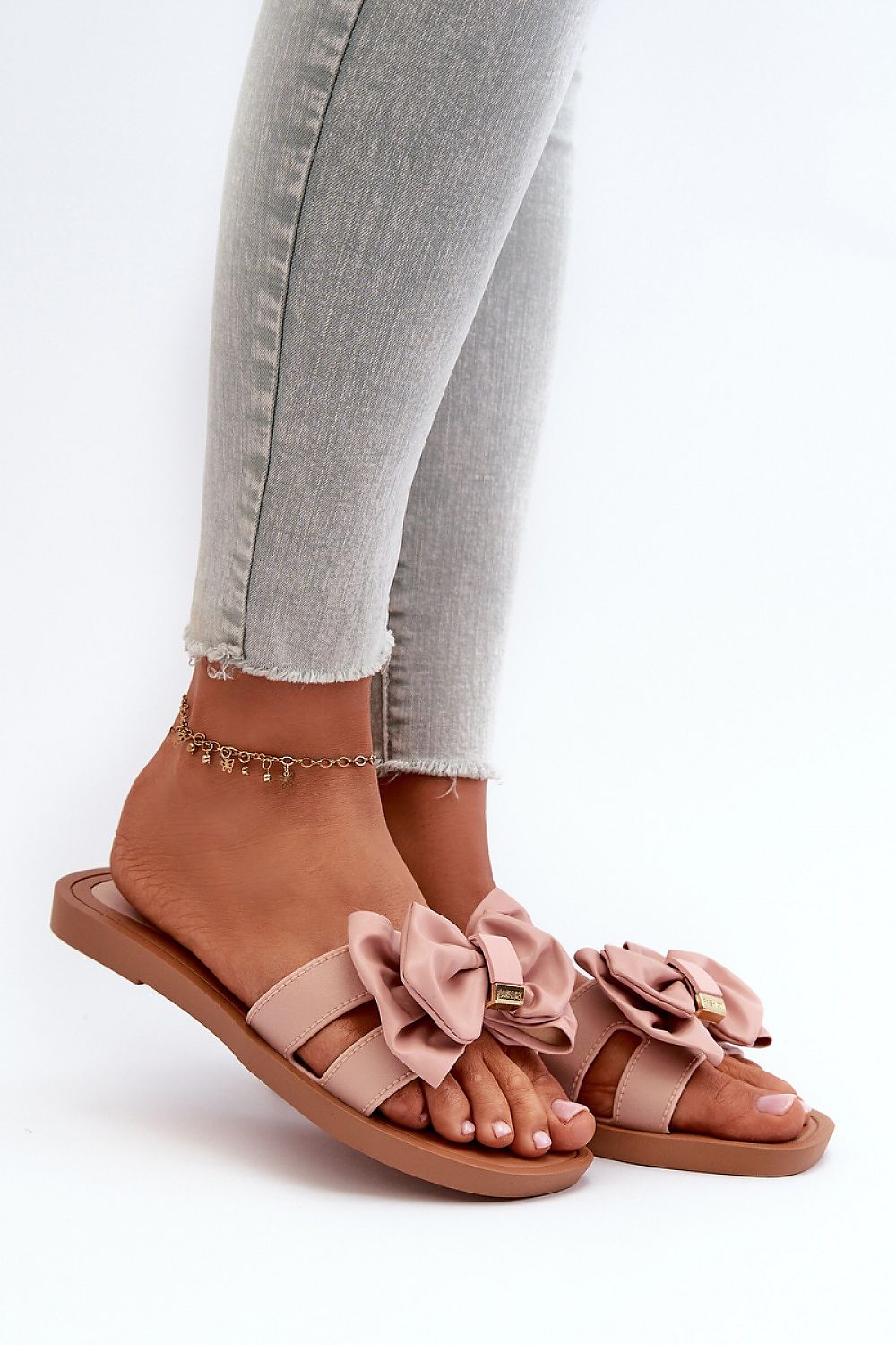 TEEK - Beveled Bow Flat Sandals SHOES TEEK MH pink 6 