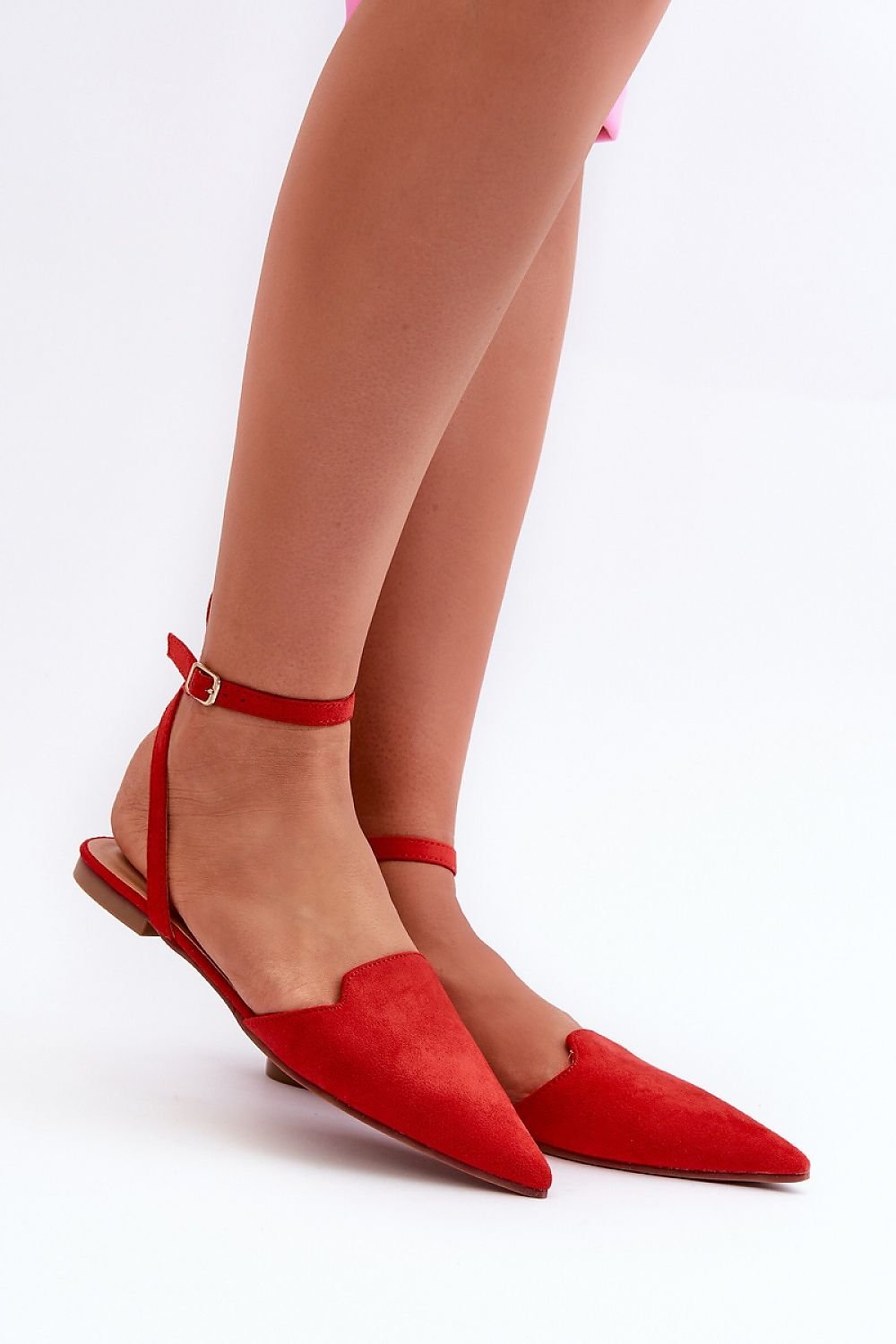 TEEK - Double Style Ankle Tie Ballet Flats SHOES TEEK MH red 6 