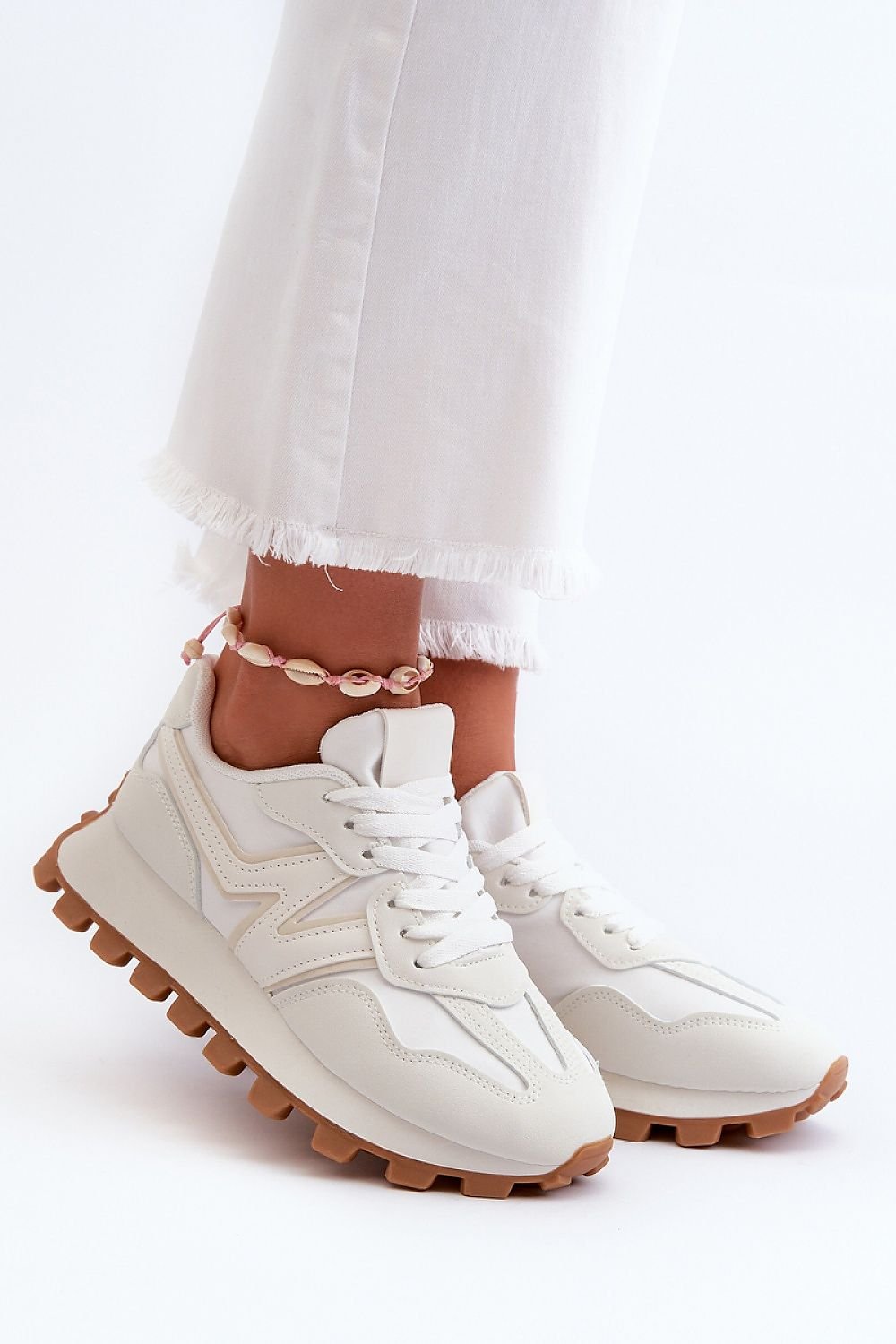 TEEK - Natural Base Laced Sneakers SHOES TEEK MH white 5.5 