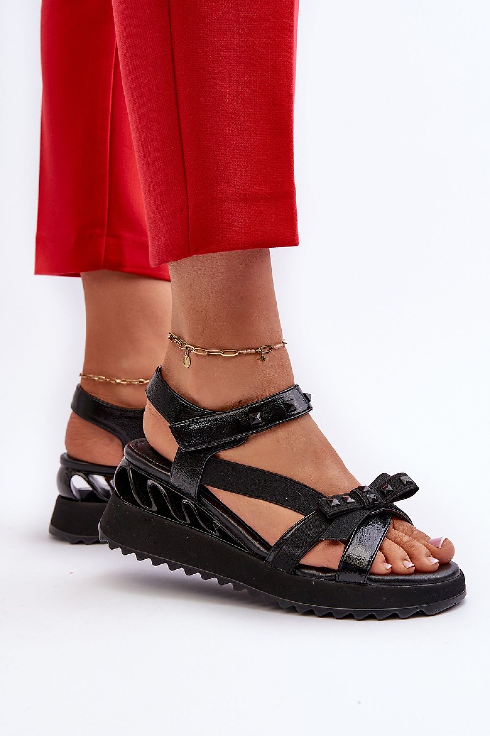TEEK - Popped Bow Strappy Buskin Sandal SHOES TEEK MH black 6.5 