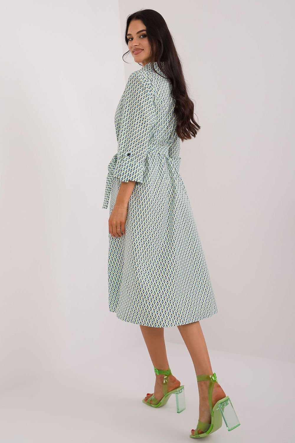 TEEK - Buttoned Down Patterned Pocketed Shirt Dress DRESS TEEK MH   