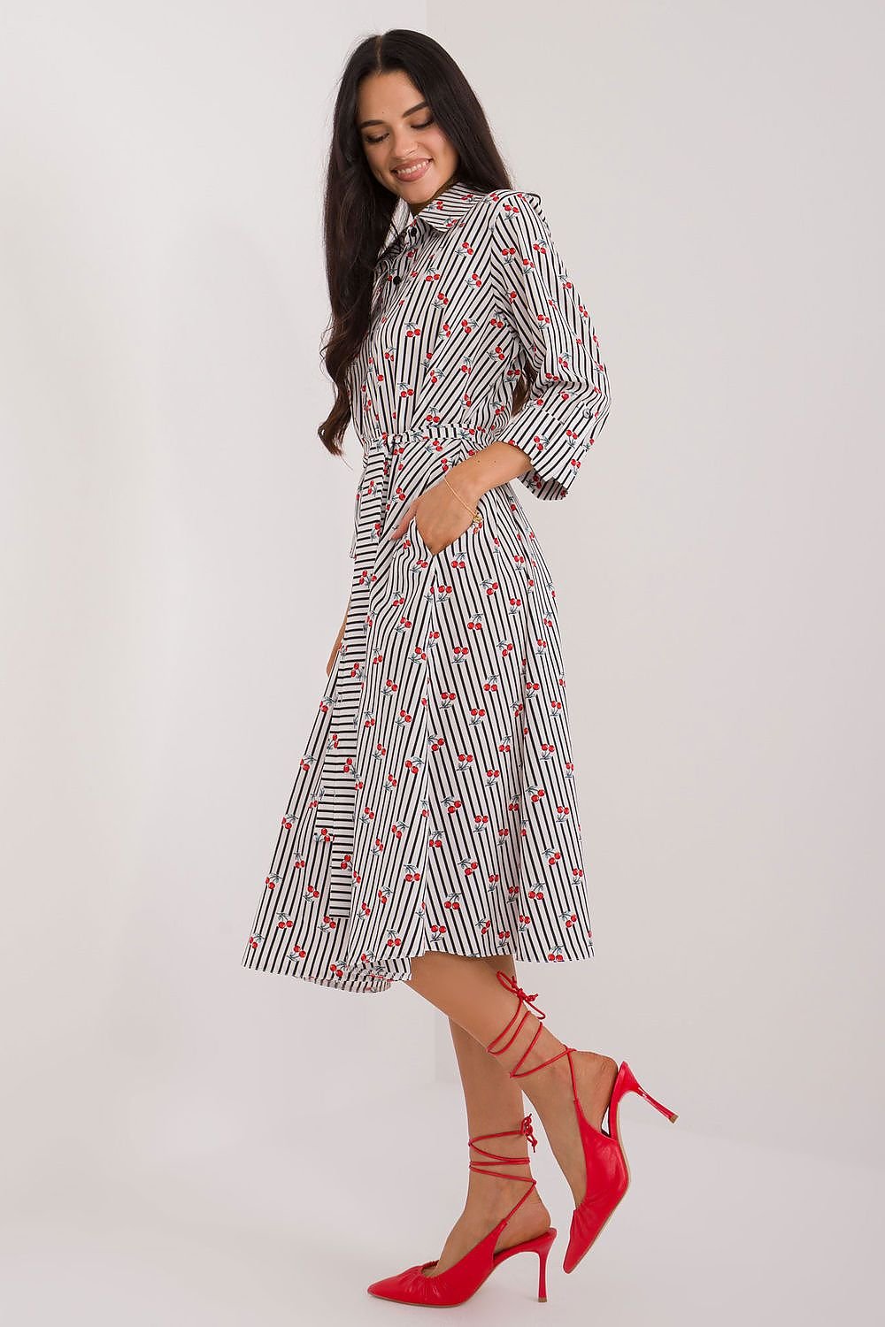 TEEK - Buttoned Down Patterned Pocketed Shirt Dress DRESS TEEK MH   