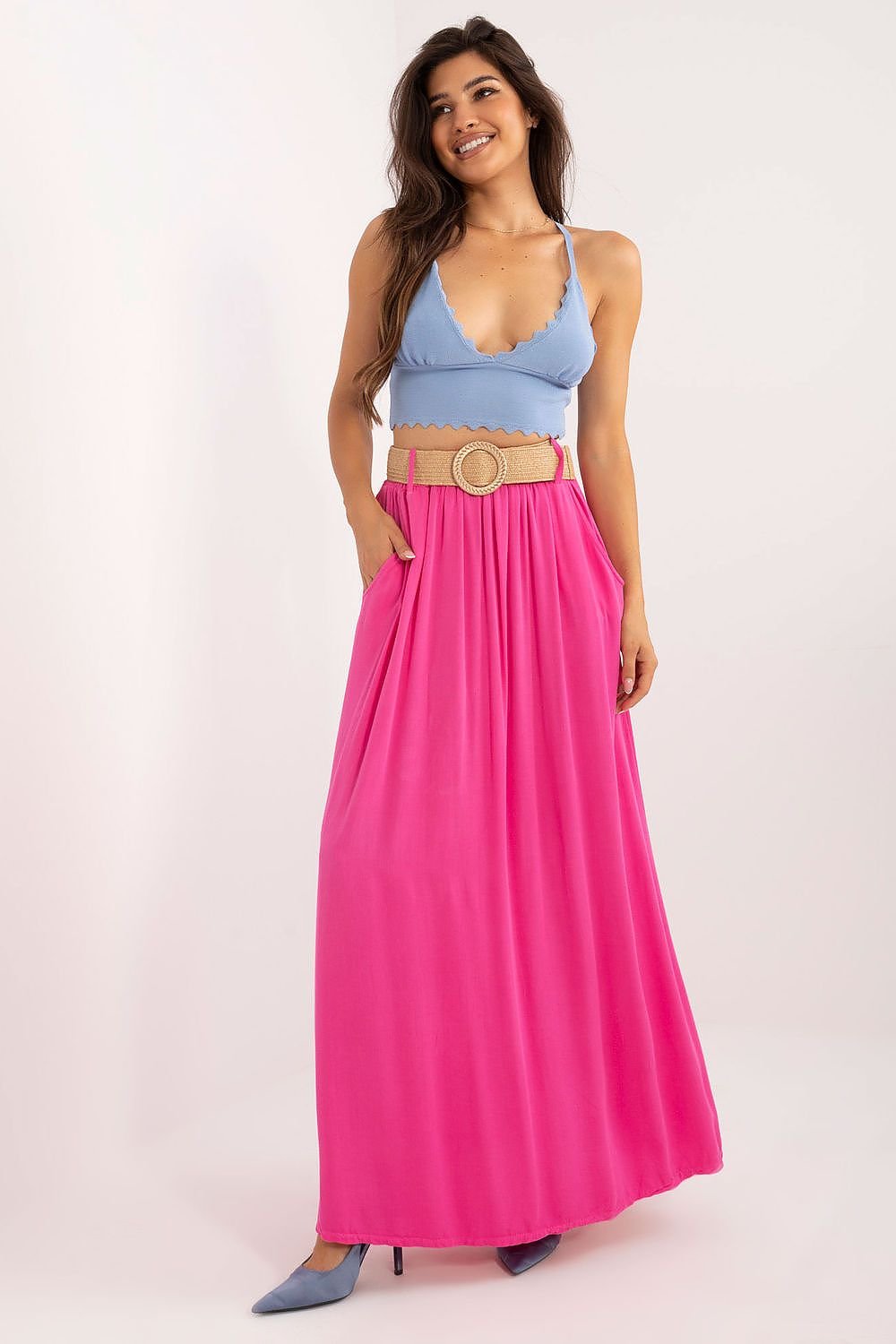 TEEK - Long Pocketed Belted Skirt SKIRT TEEK MH pink  