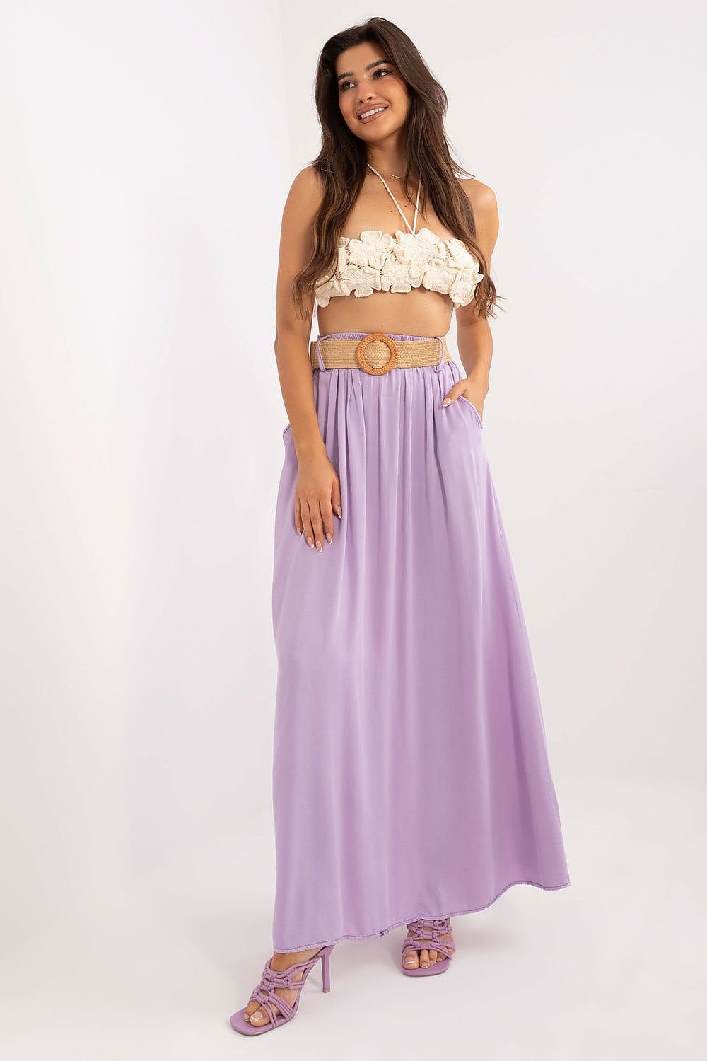 TEEK - Long Pocketed Belted Skirt SKIRT TEEK MH violet  