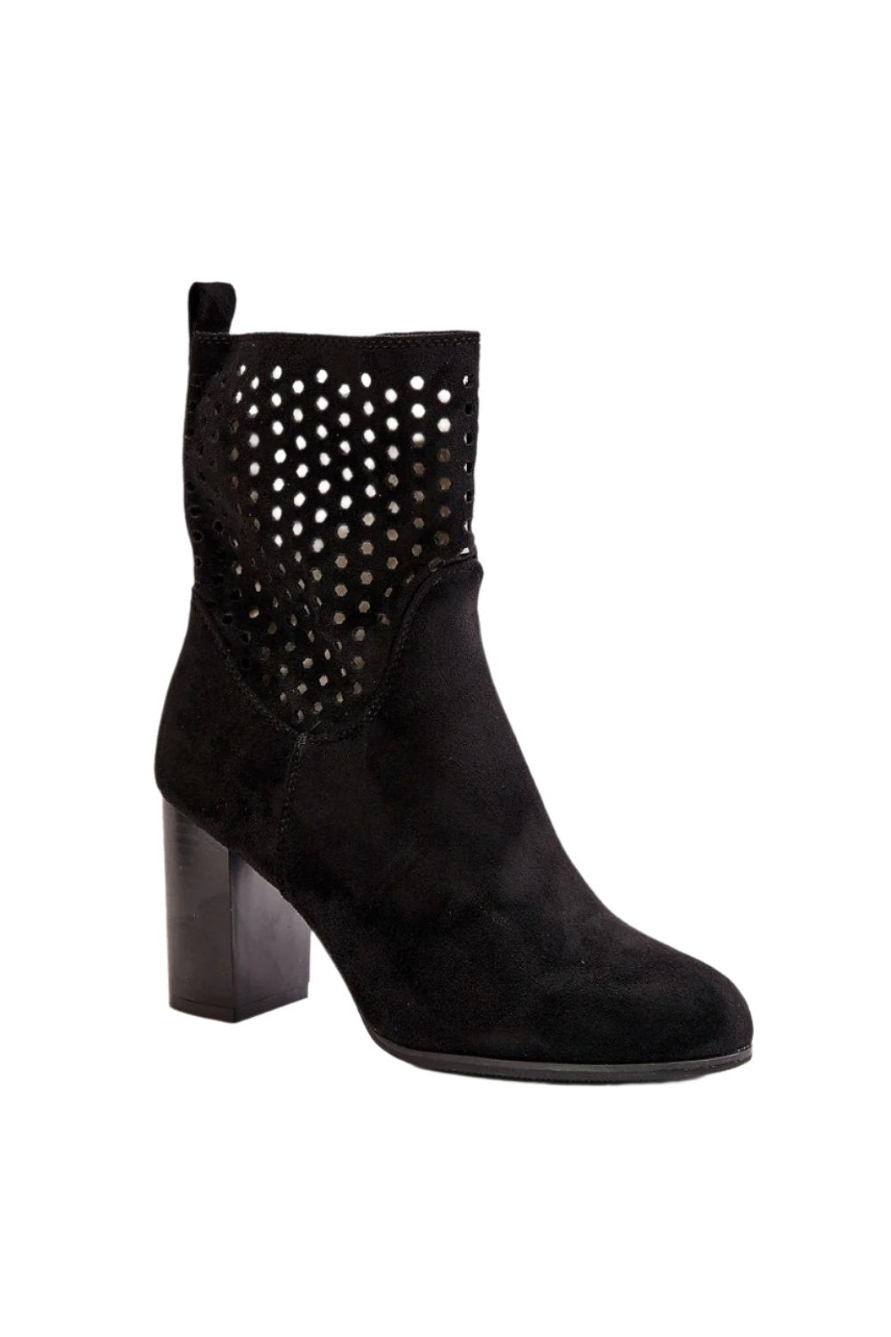 TEEK - Black Mesh Top Suede Heeled Boots SHOES TEEK MH   