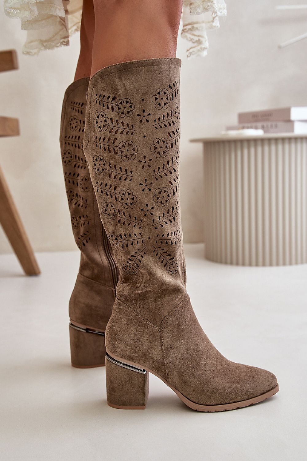 TEEK - Beige Suede Upper Petals Boots SHOES TEEK MH 6.5  