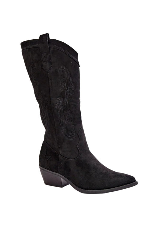 TEEK - Black Suede Heeled Boots SHOES TEEK MH   