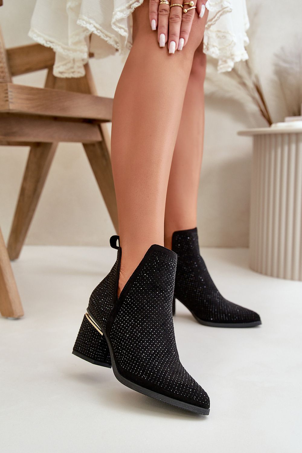 TEEK - Pointed Suede Side Slit Heeled Boots SHOES TEEK MH black 6.5 