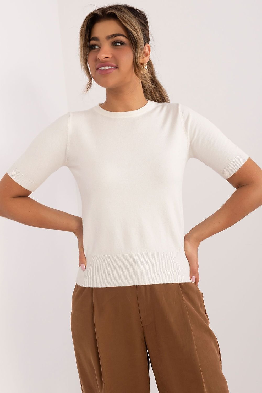 TEEK - Crew Neck Short Sleeve Sweater TOPS TEEK MH beige S/M 