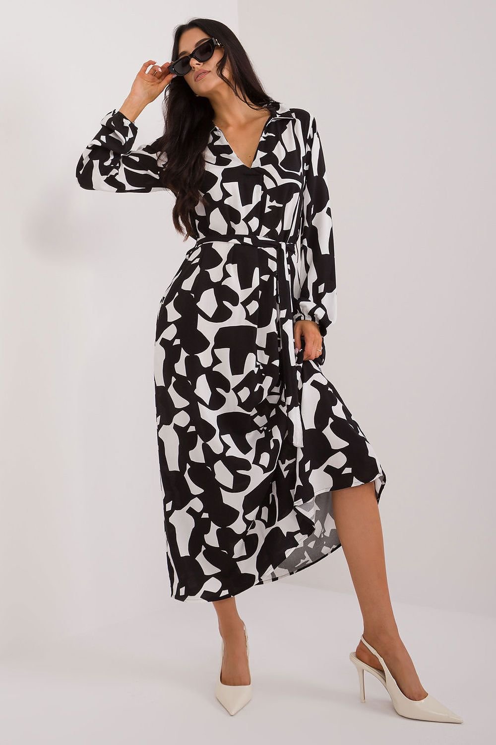 TEEK - Graphic Pocketed Long Day Dress DRESS TEEK MH black S 