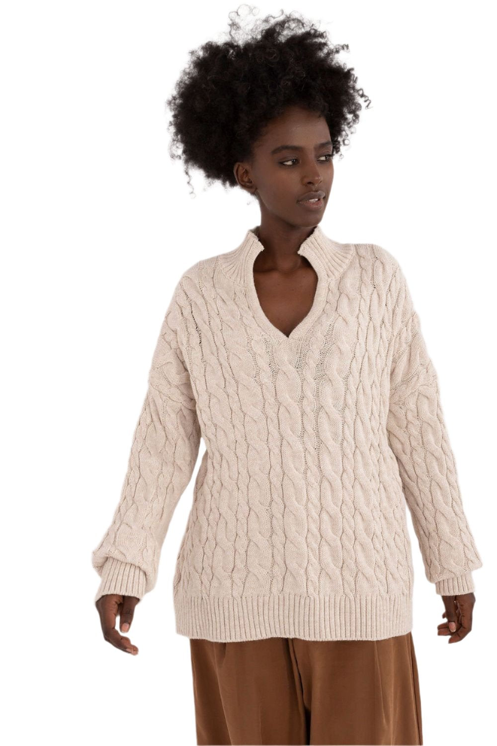 TEEK - Chest V Sweater SWEATER TEEK MH beige One Size 