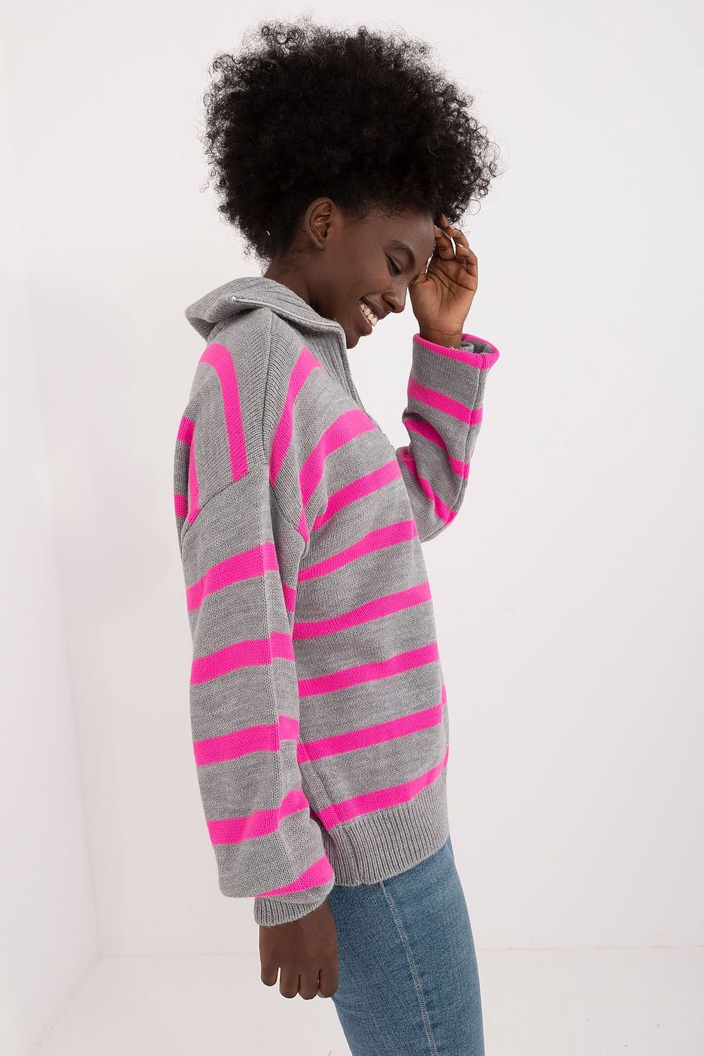 TEEK - Striped Turtleneck Zip Sweater SWEATER TEEK MH   