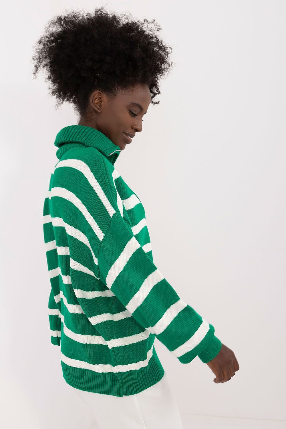 TEEK - Striped Turtleneck Zip Sweater SWEATER TEEK MH   