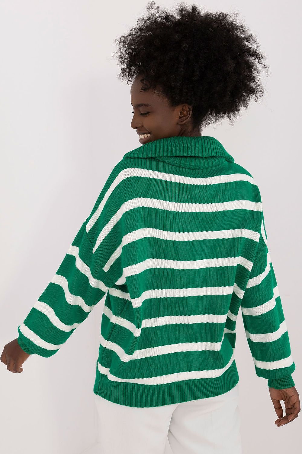 TEEK - Striped Turtleneck Zip Sweater SWEATER TEEK MH   