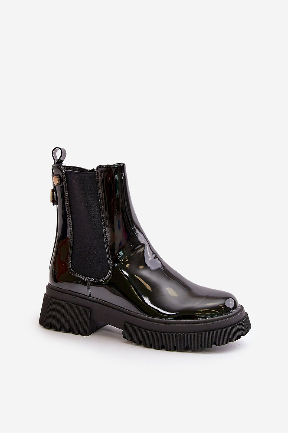 TEEK - Black Shine Sole Bent Jodhpur Boots SHOES TEEK MH 6  