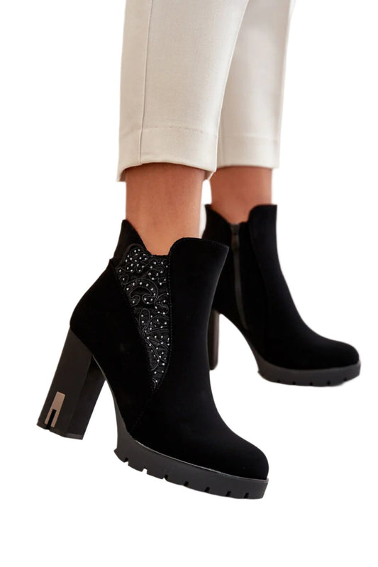 TEEK - Black Accented Detail Heeled Boots SHOES TEEK MH   