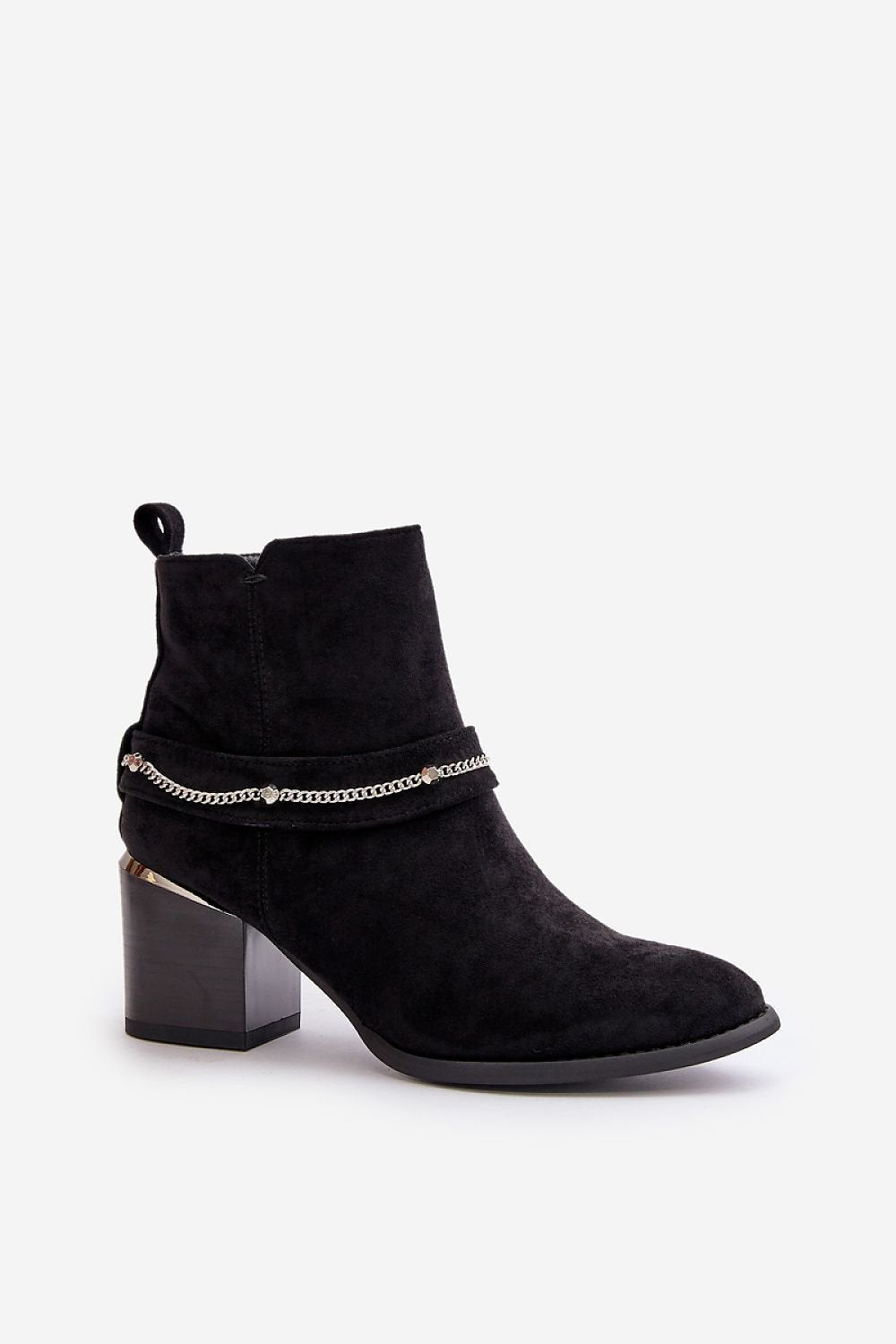 TEEK - Chained Accent Suede Heeled Ankle Boots SHOES TEEK MH   