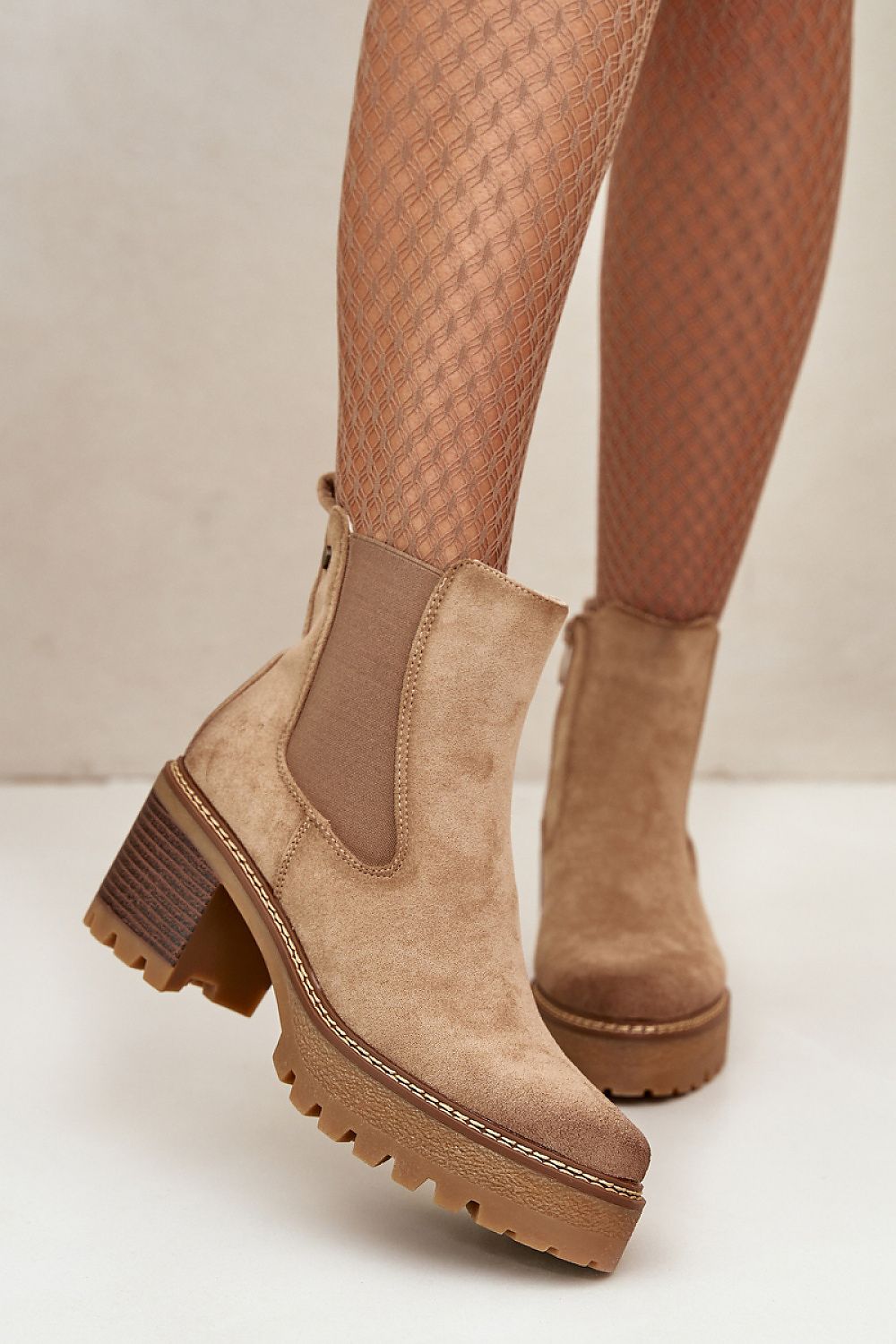 TEEK - Suede Stretch Panel Heeled Boots SHOES TEEK MH   