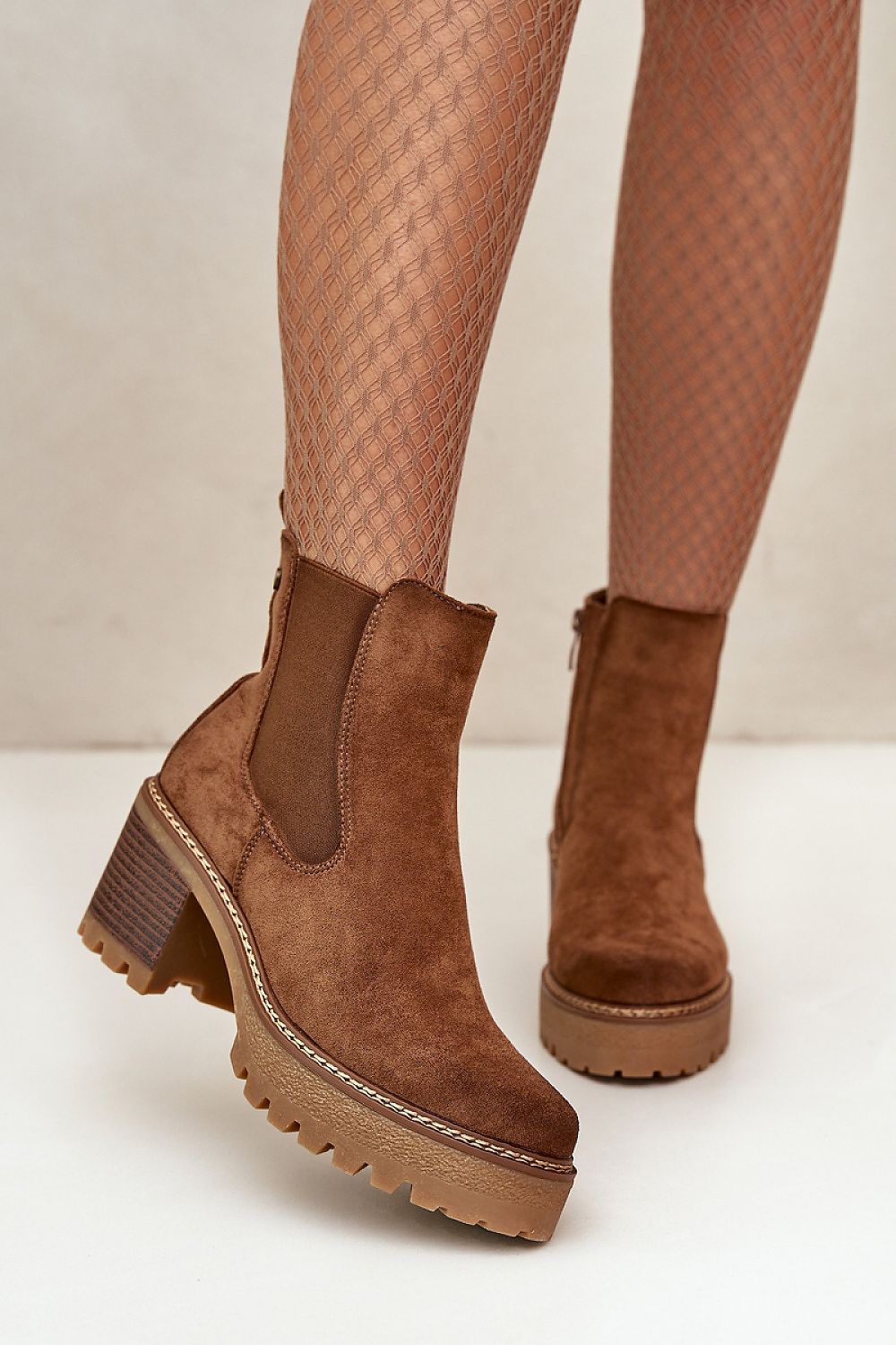 TEEK - Suede Stretch Panel Heeled Boots SHOES TEEK MH   