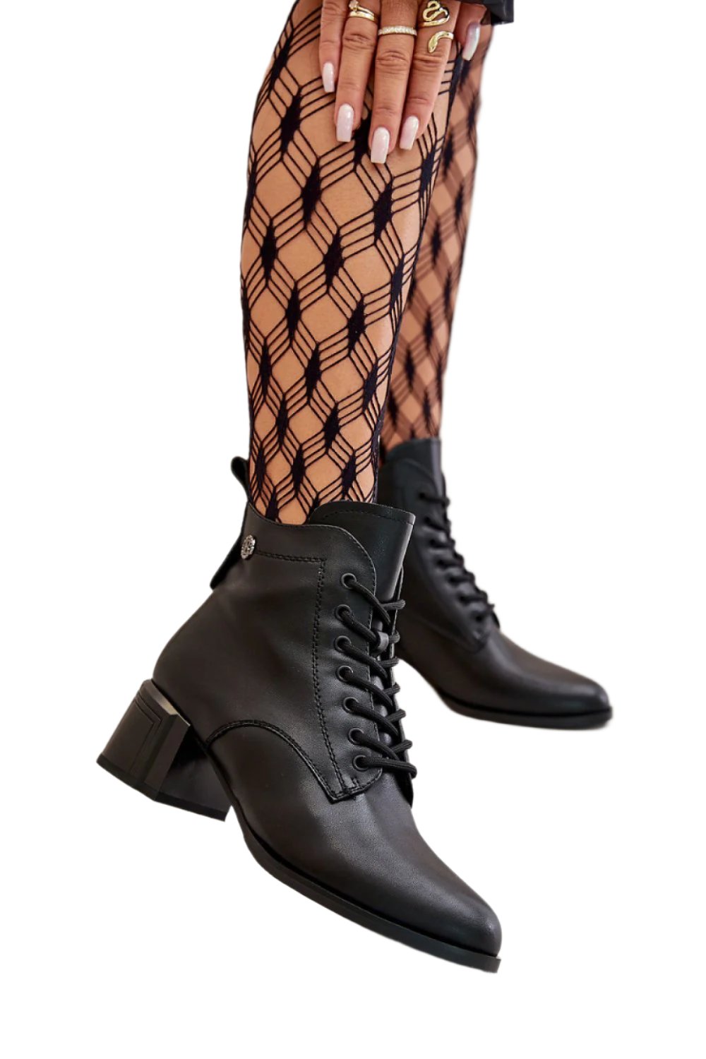 TEEK - Black Laced Smooth Heel Boots SHOES TEEK MH   