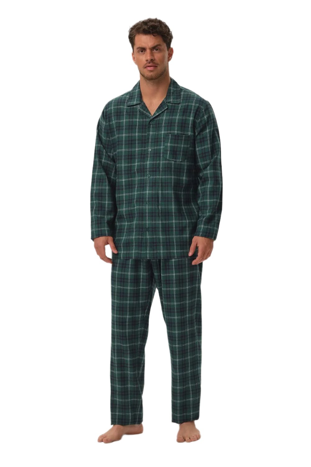 TEEK - Green Plaid Buttoned Pajamas PAJAMA TEEK MH M  