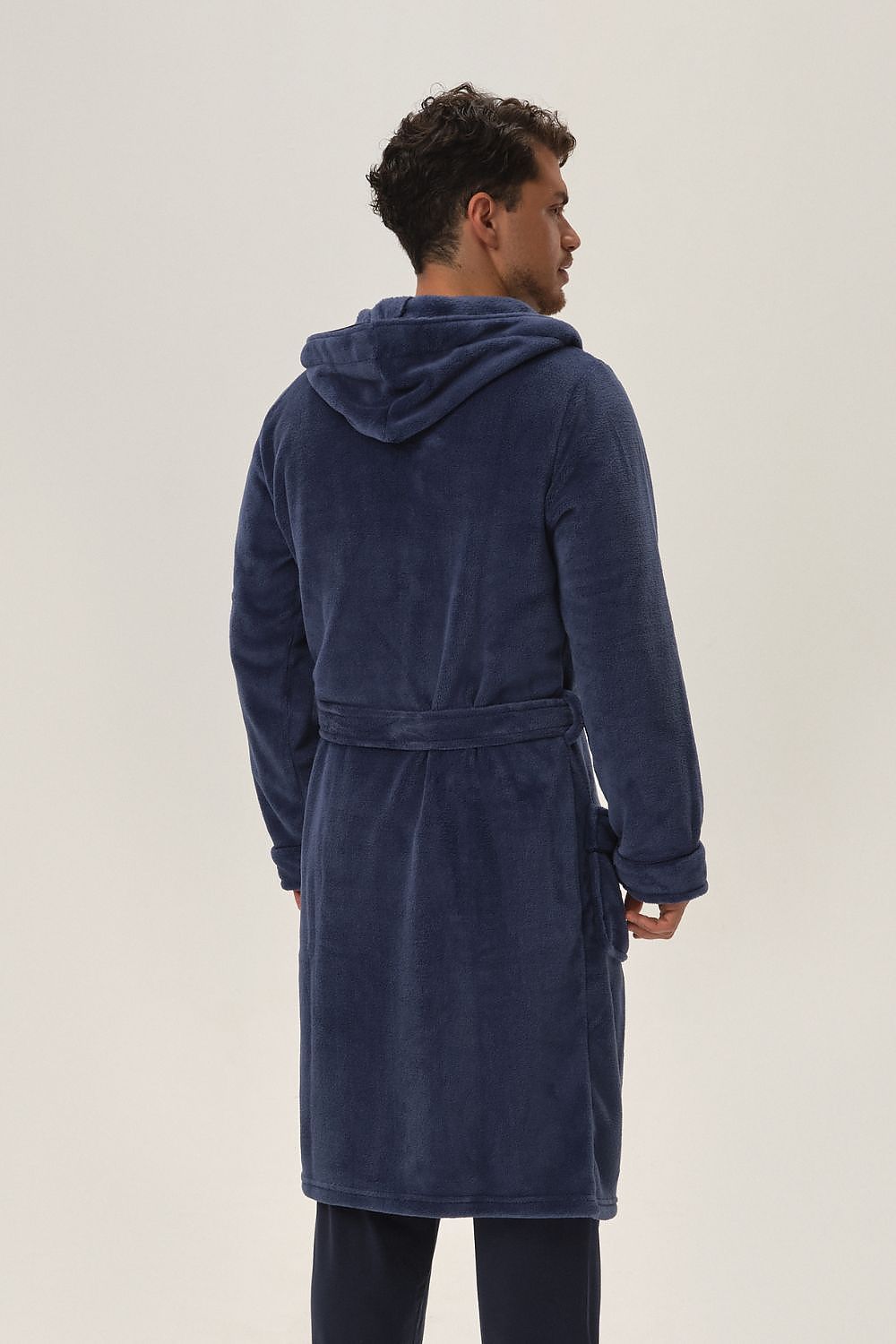 TEEK - Mens Blue Hooded Home Bathrobe ROBE TEEK MH   