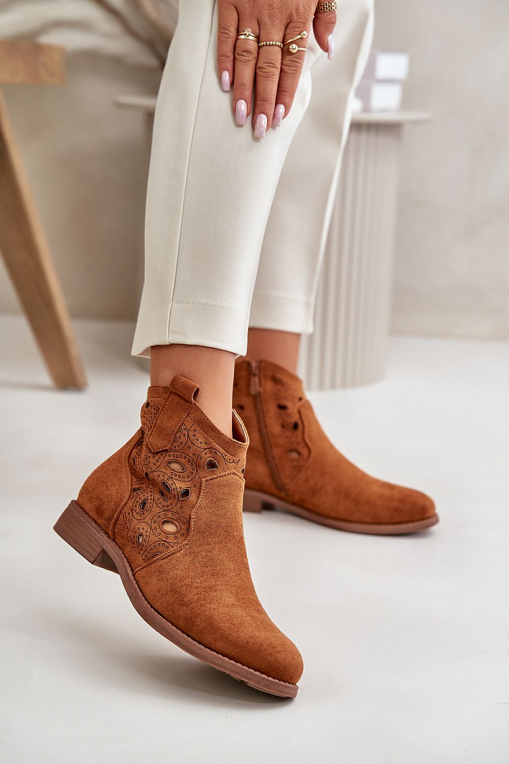 TEEK - Suede Side Design Ankle Boots SHOES TEEK MH brown 7.5 