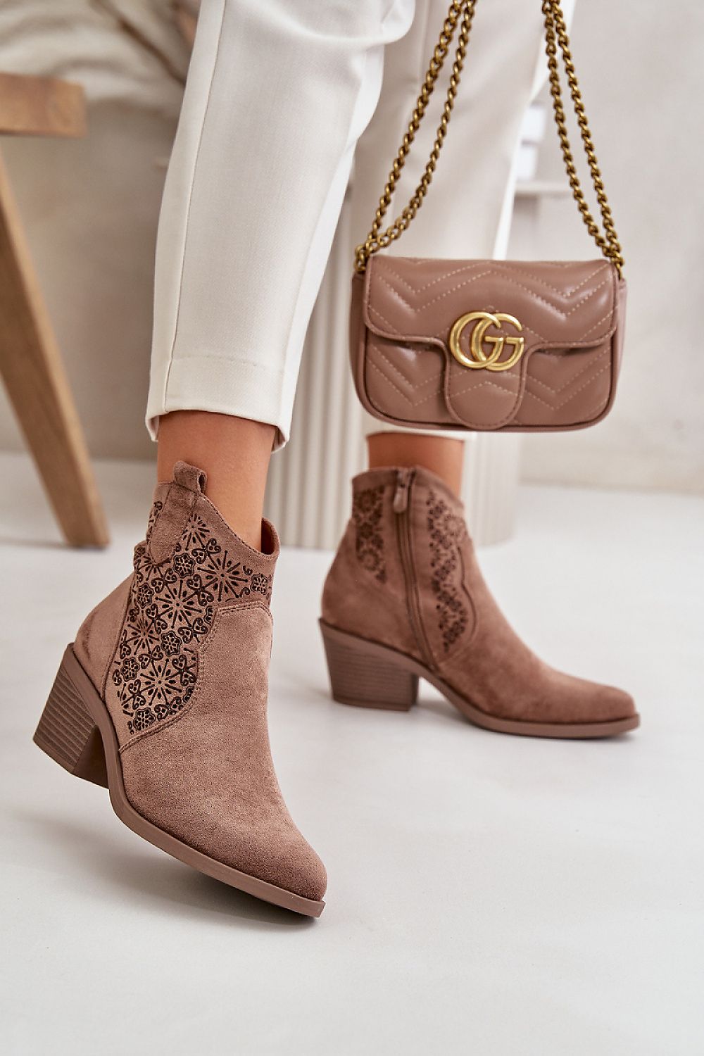 TEEK - Heeled Suede Ankle Boots SHOES TEEK MH 6.5  