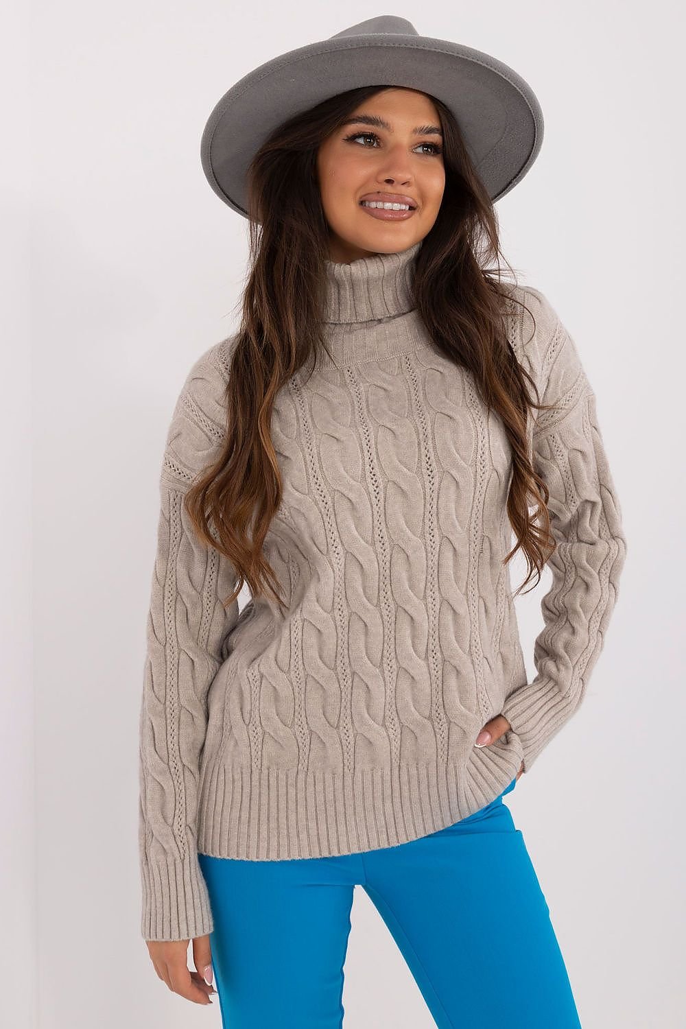 TEEK - Knitted Textured Turtleneck SWEATER TEEK MH grey One Size 