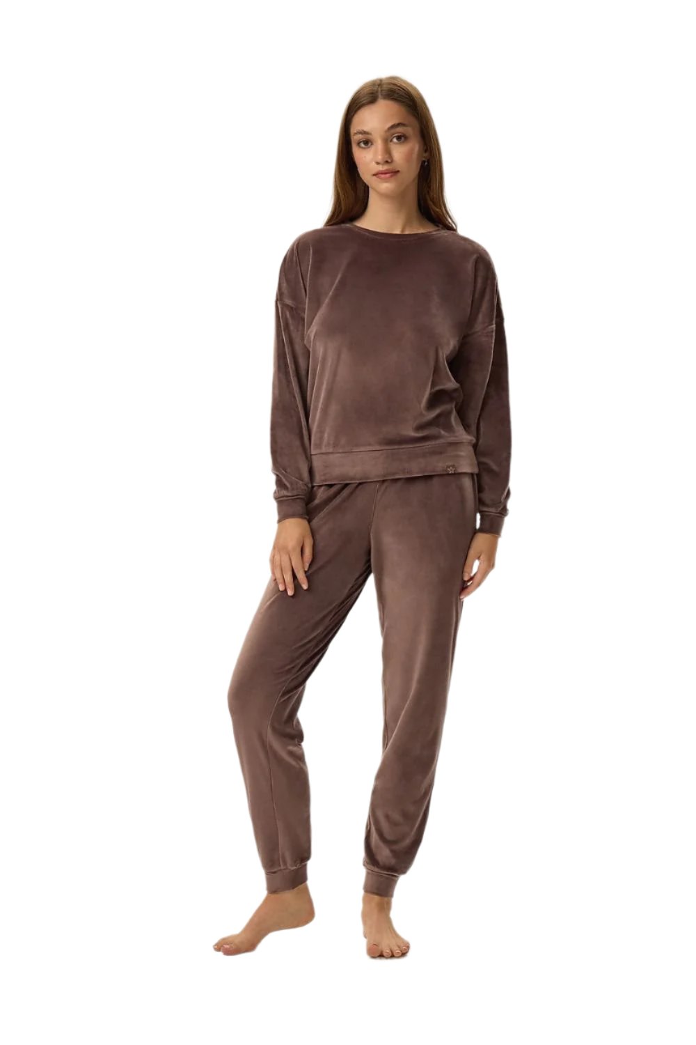 TEEK - Solid Soft Velvet Tracksuit  TEEK MH brown S 