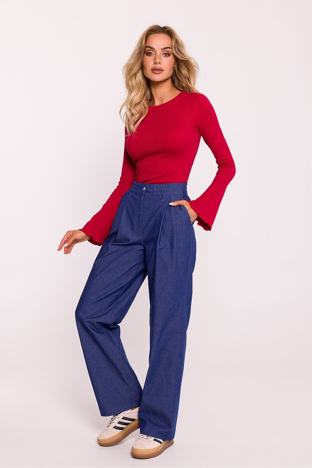 TEEK - Light Casual Pleated Trousers PANTS TEEK MH blue S 