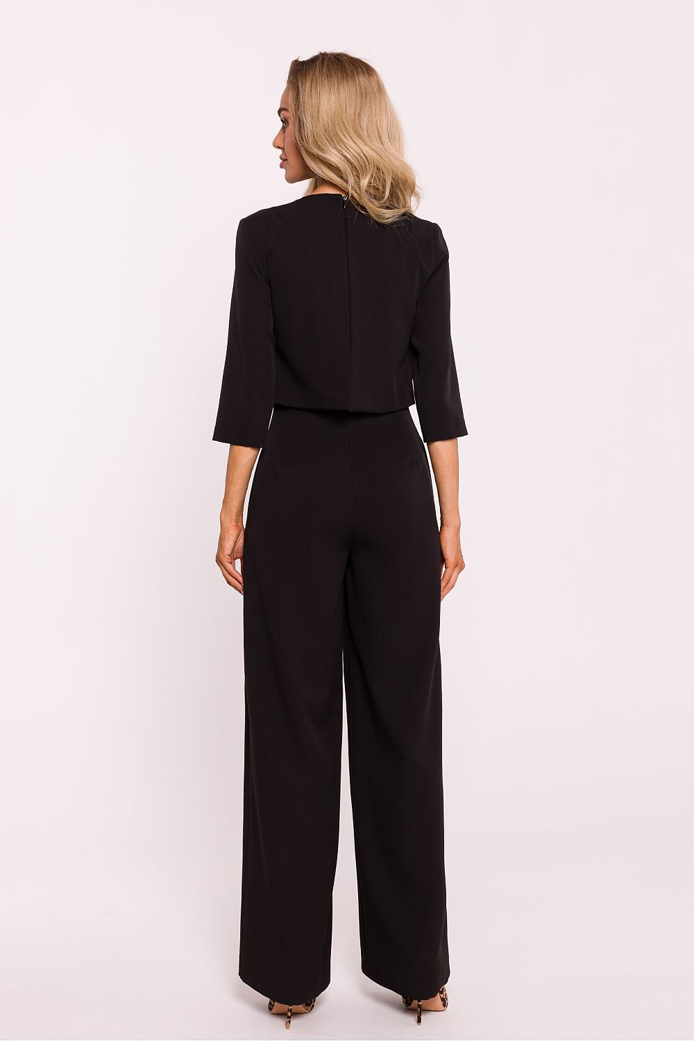 TEEK - Cropped Suit Top Flared Leg Jumpsuit JUMPSUIT TEEK MH   