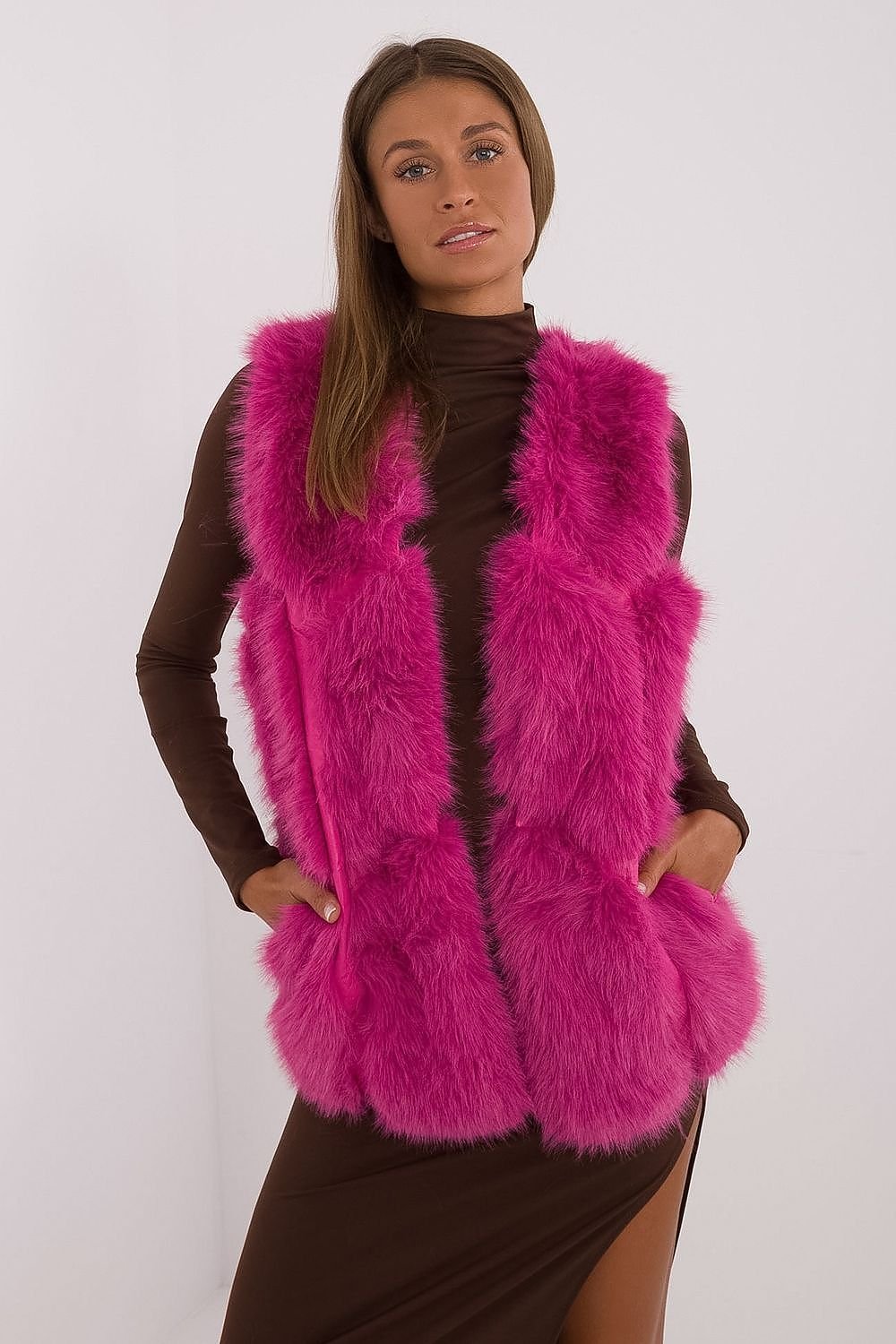 TEEK - Faux Fur Pocketed Gilet VEST TEEK MH pink 2 S/M 