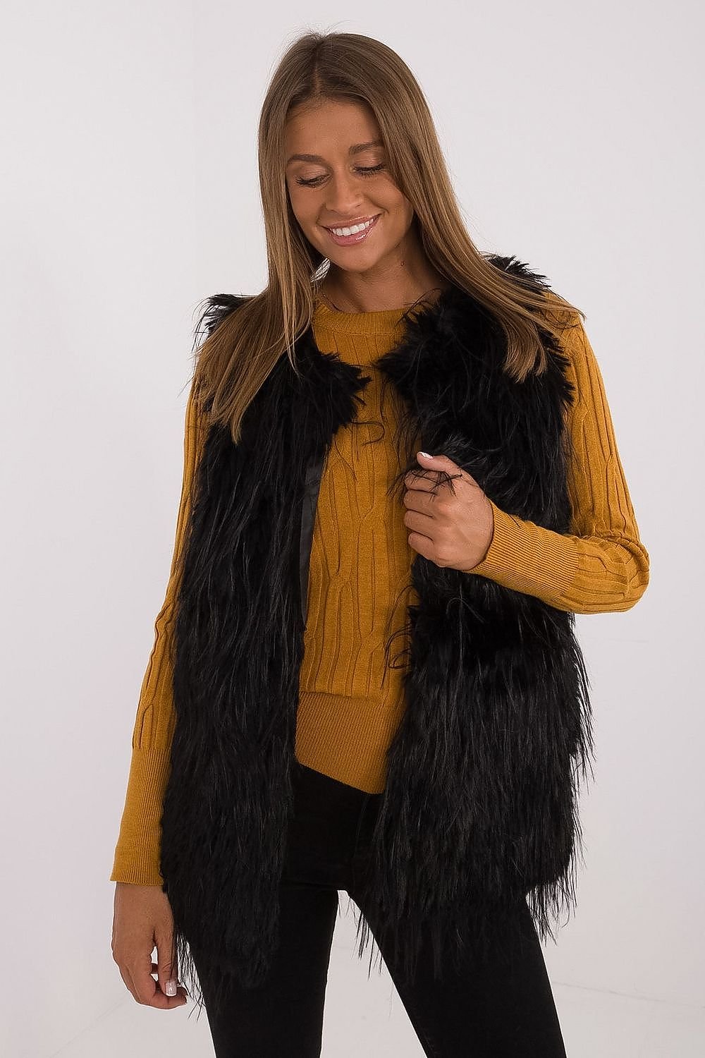 TEEK - Color Chosen Faux Fur Gilet VEST TEEK MH black S/M 