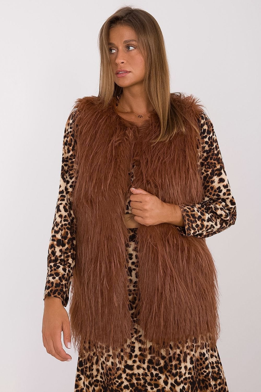 TEEK - Color Chosen Faux Fur Gilet VEST TEEK MH brown 4 S/M 