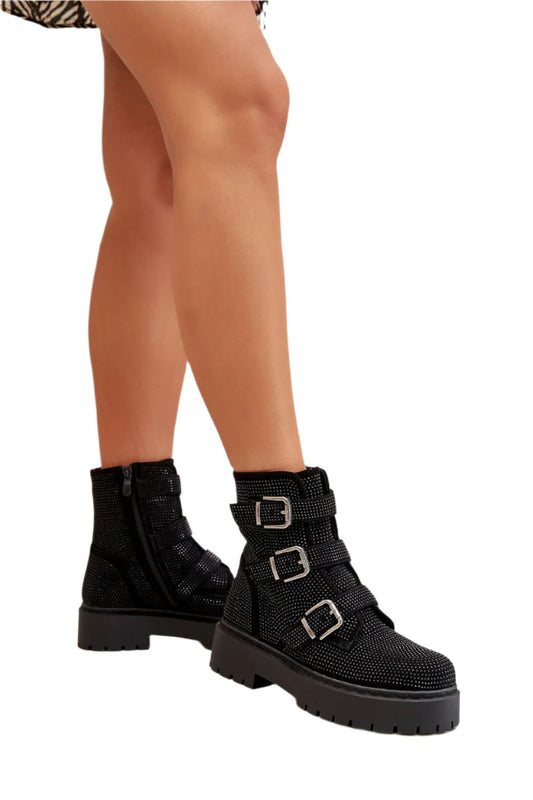 TEEK - Three Buckle Decor Platform Boots SHOES TEEK MH black 6.5 