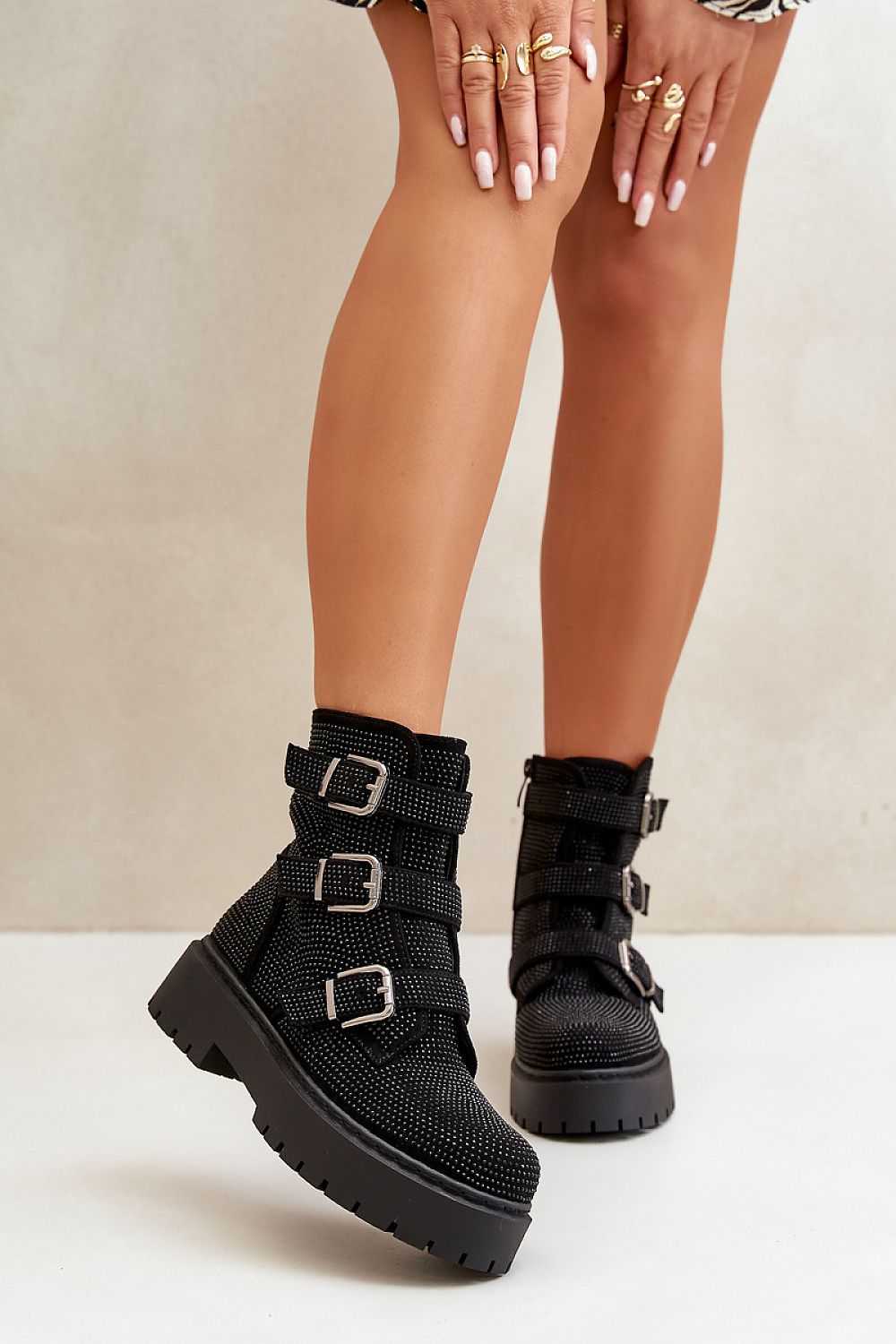 TEEK - Three Buckle Decor Platform Boots SHOES TEEK MH   