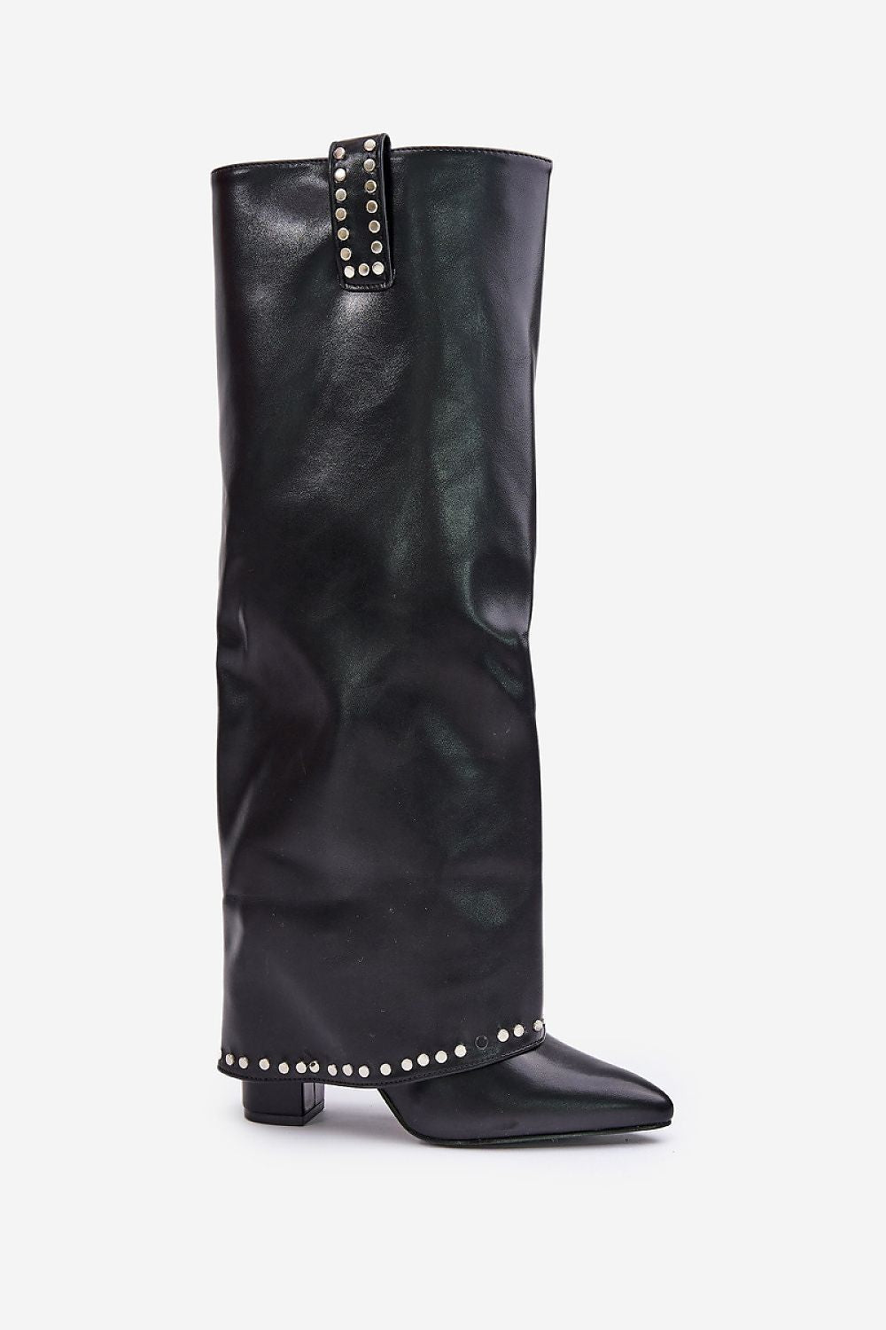 TEEK - Dot Trim Black Long Shaft Heeled Boots SHOES TEEK MH 6  