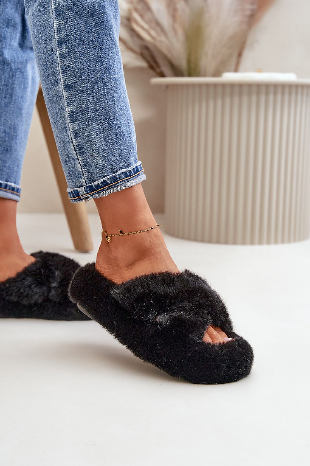 TEEK - Fluffed Up Crossed Comfort Slippers SHOES TEEK MH   