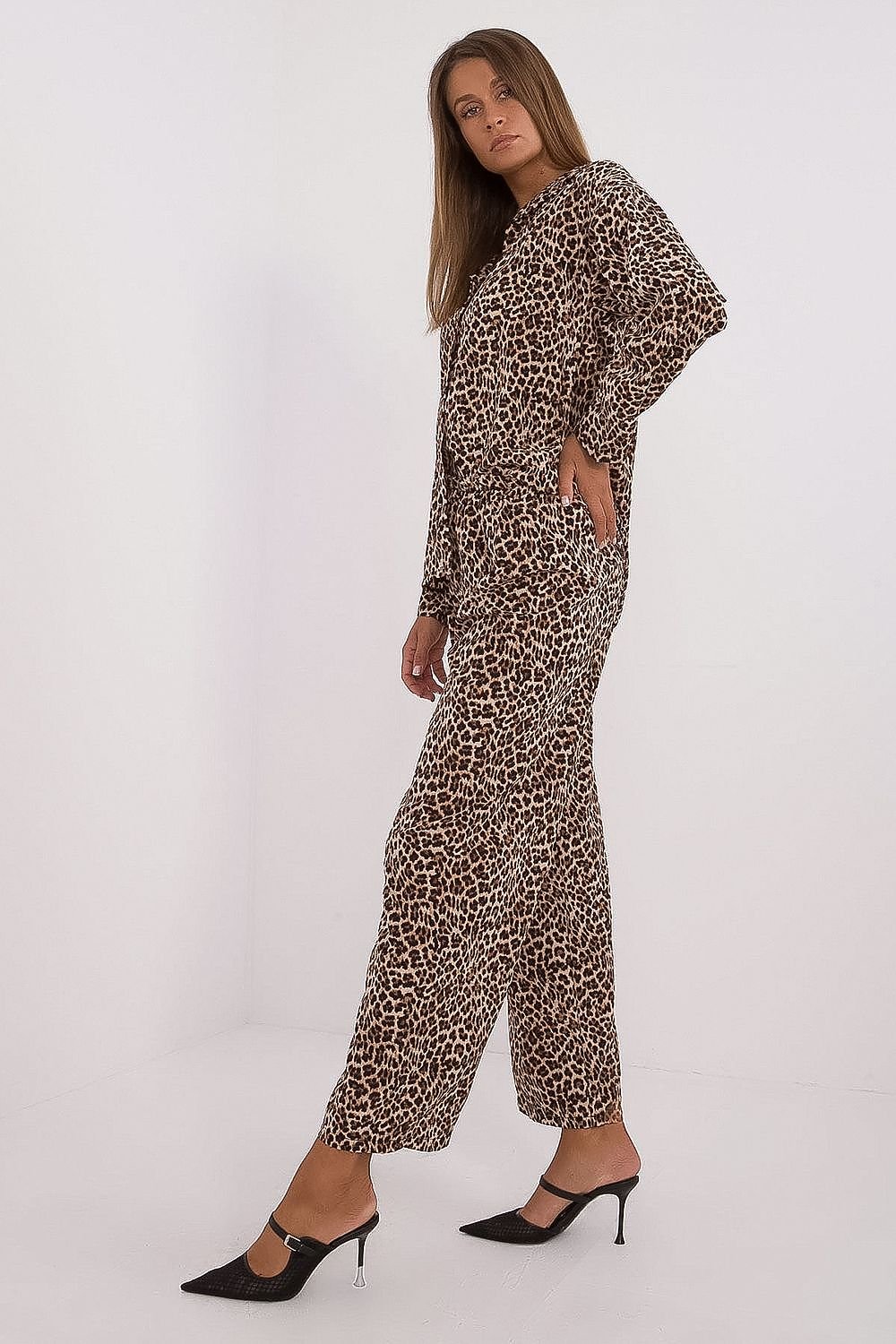 TEEK - Another Animal Patterned Button-Down Top Casual Pants Set SET TEEK MH   