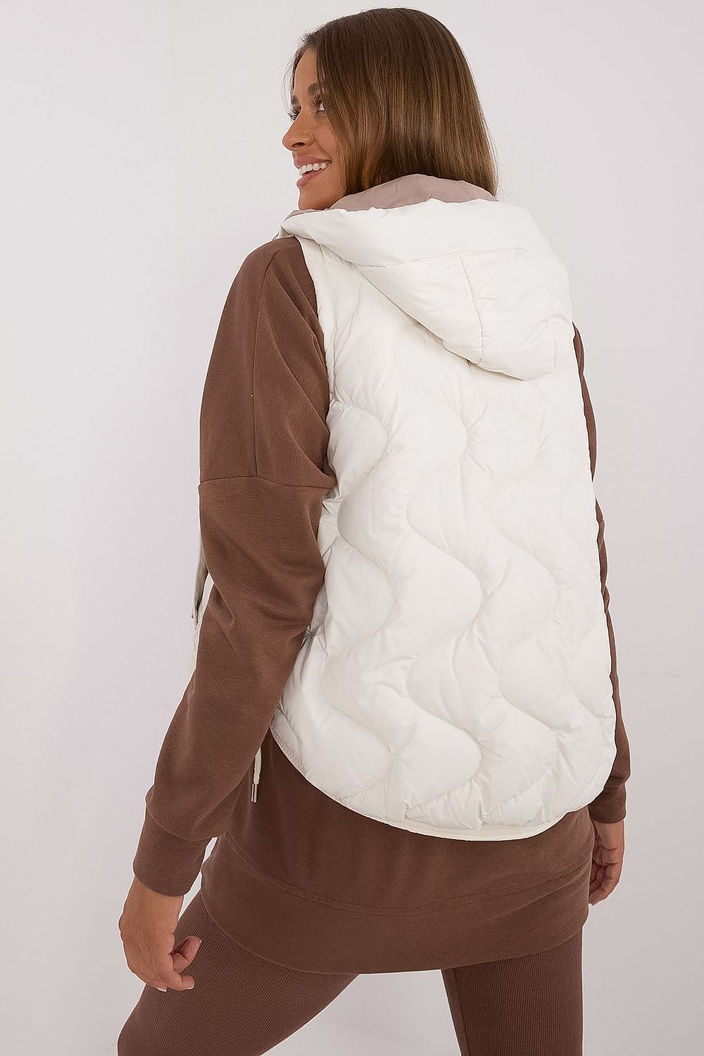 TEEK - Beige Side Pulley Hooded Gilet JACKET TEEK MH   