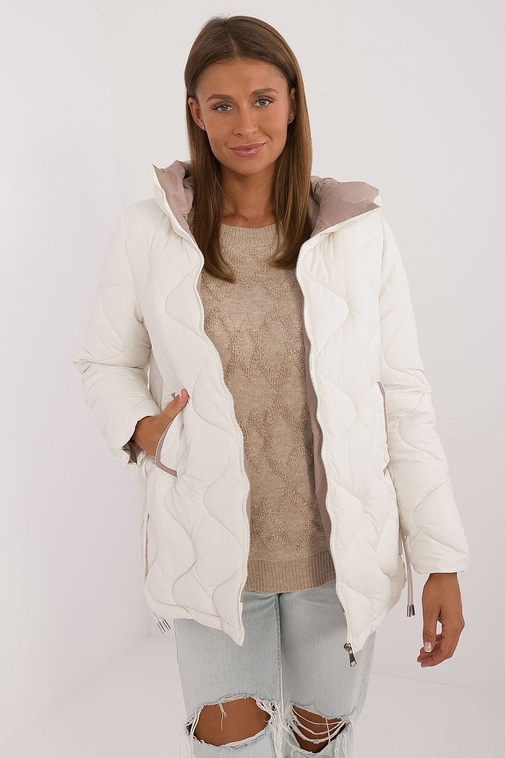 TEEK - Beige Side Pulley Hooded Jacket JACKET TEEK MH M  