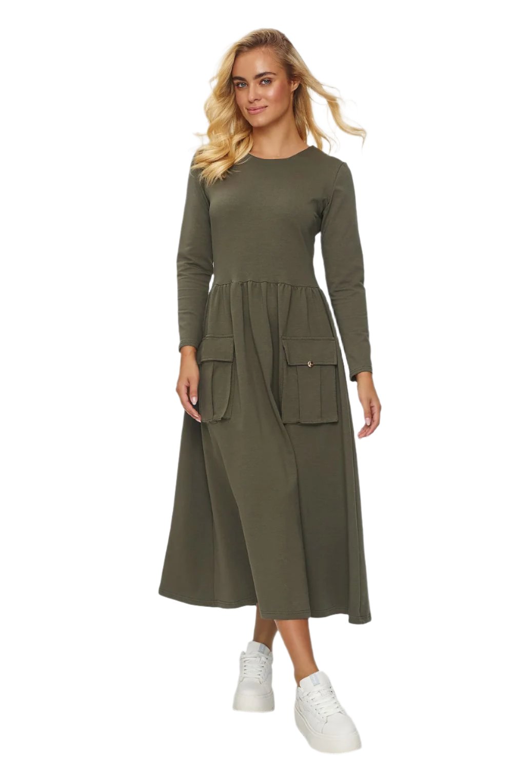 TEEK - Two Front Pocket Long Sleeve Dress DRESS TEEK MH green XXS 36 