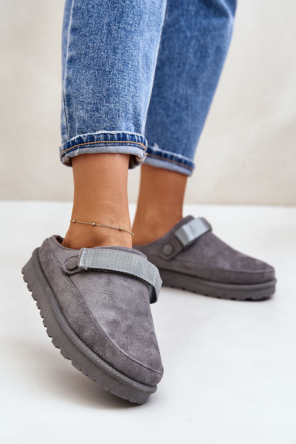 TEEK - Band Strap Slip On Slippers SHOES TEEK MH grey 6.5 