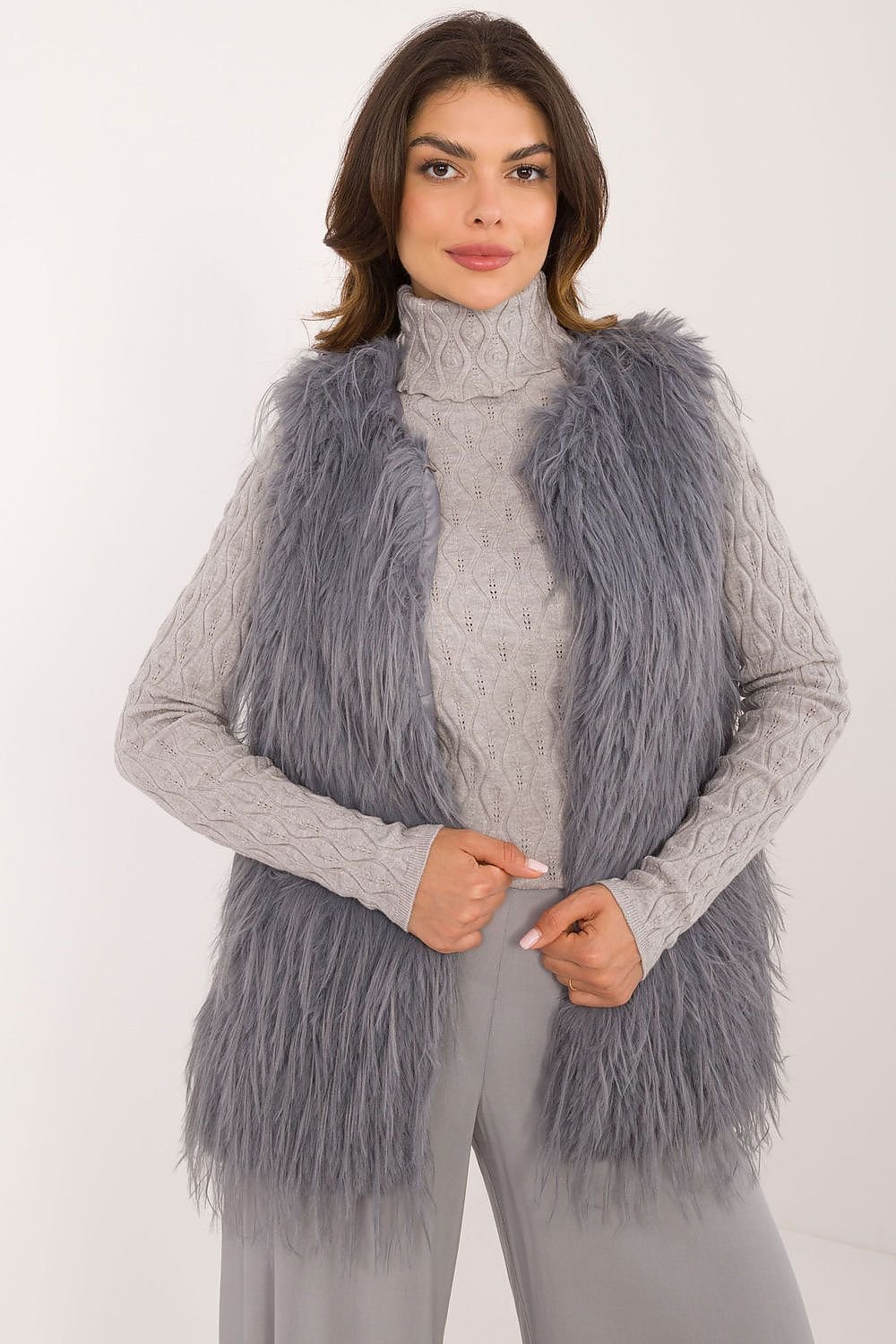 TEEK - Color Chosen Faux Fur Gilet VEST TEEK MH grey S/M 