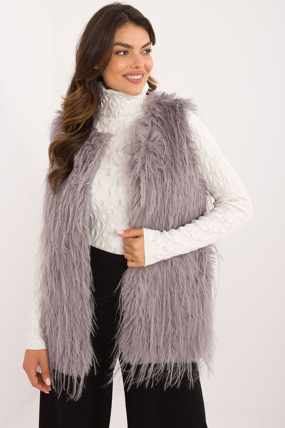 TEEK - Color Chosen Faux Fur Gilet VEST TEEK MH grey 2 S/M 