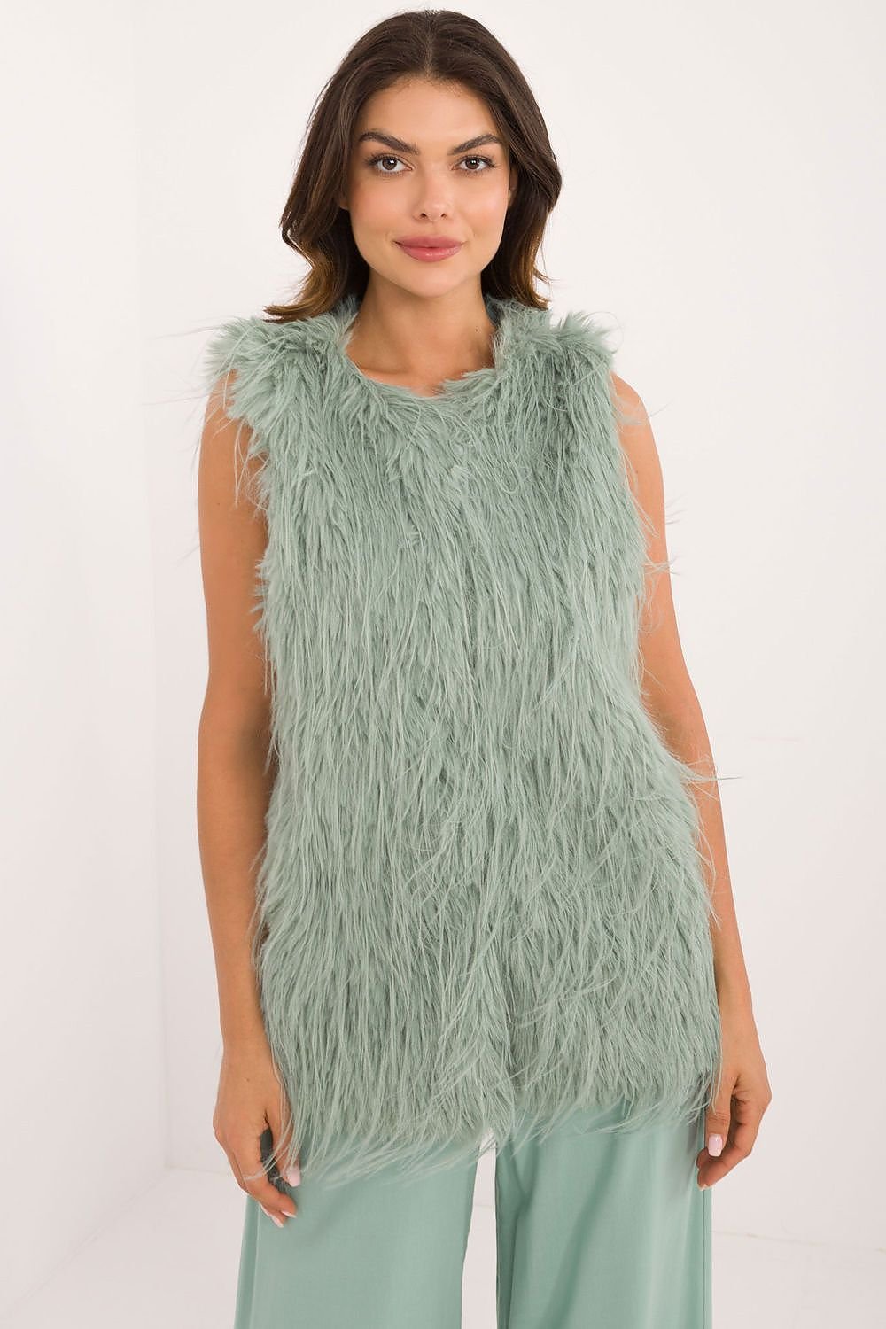 TEEK - Color Chosen Faux Fur Gilet VEST TEEK MH green 3 S/M 