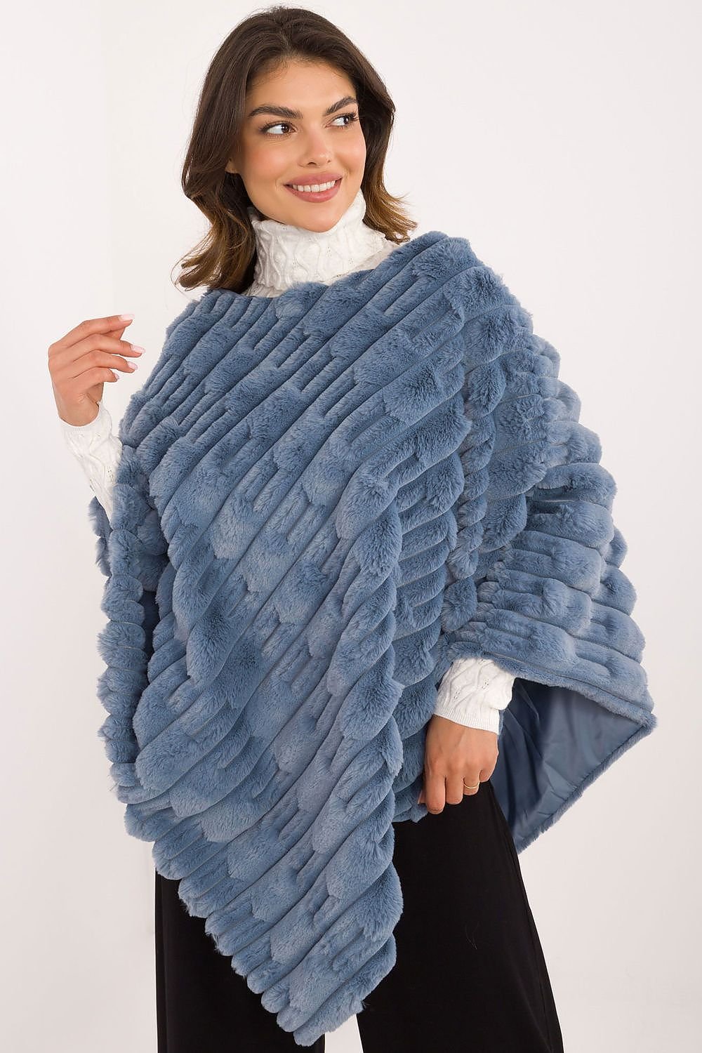 TEEK - Soft Plush Poncho SHAWL TEEK MH blue One Size 