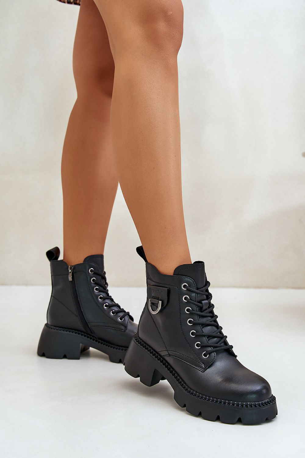 TEEK - Black Side Ring Laced Boots SHOES TEEK MH   