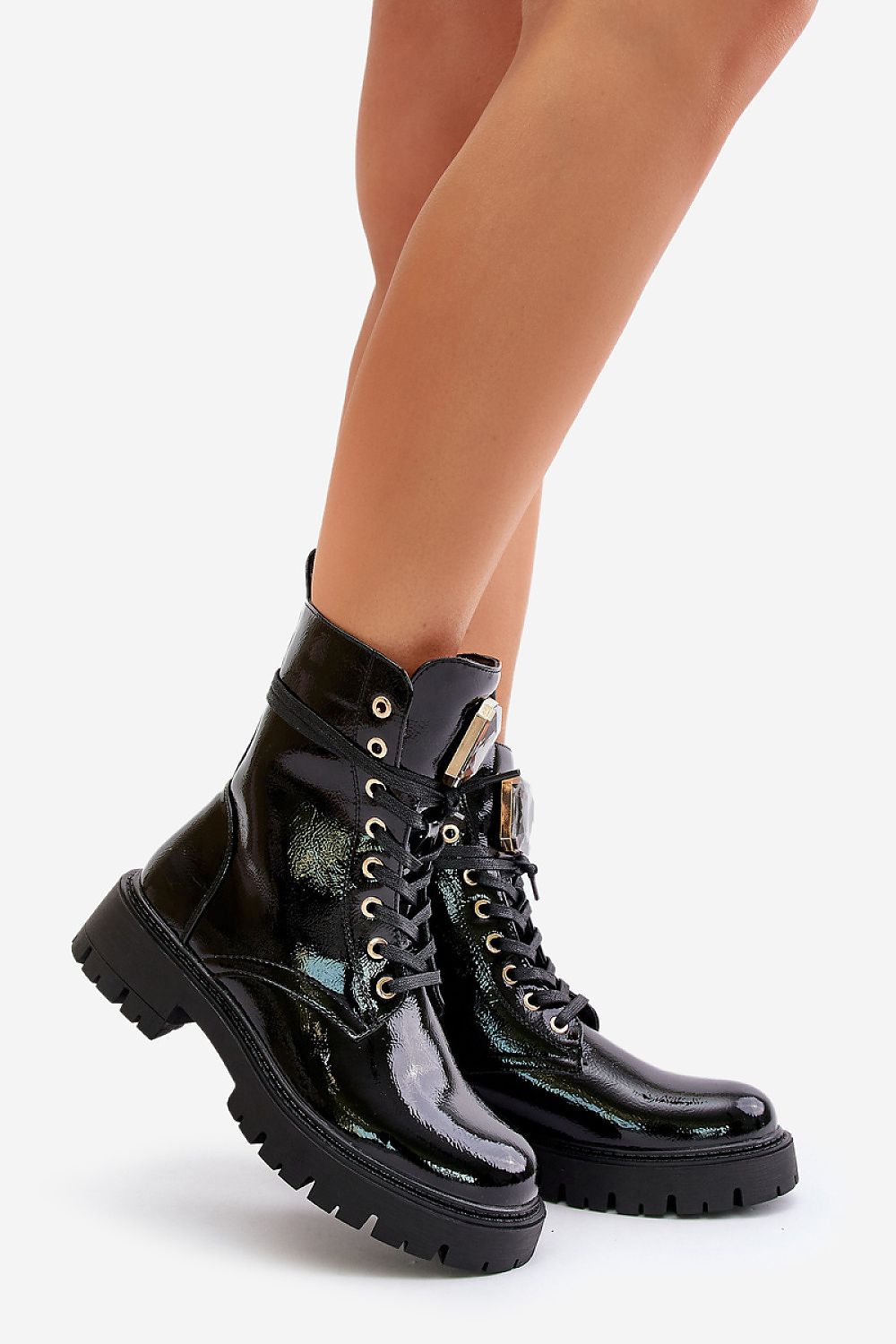 TEEK - Black Laced Jewel Tongue Boots SHOES TEEK MH   